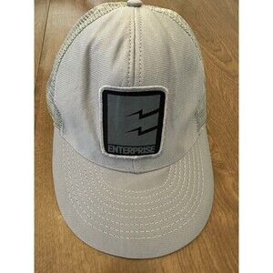 Vintage Enterprise Hat Mesh Gray SnapBack Kuzas Made In USA Spell Out